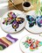 TINDTOP 3 Sets Embroidery Stitch Practice kit, Butterfly Flower Embroidery Kit for Beginners Include Cloth Hoops Threads for Craft Lover Hand Stitch with Embroidery Skill Techniques